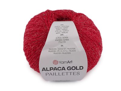 Pletací příze Alpaca Gold s flitry 50 g{% if variant.name %} – 4 (9307) červená{% endif %}
