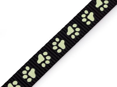 Popruh polypropylenový na vodítko / obojek, svítící ve tmě šíře 15 mm METRÁŽ{% if variant.name %} – 2 černá{% endif %}