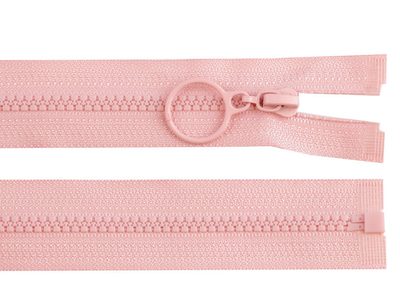 Kostěný zip 4 mm dělitelný s kroužkem délka 60 cm{% if variant.name %} – 136 pudrová{% endif %}