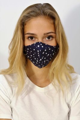 Dvouvrstvá tmavá rouška malé hvězdičky UNI{% if product.brand.name %} – Vestis{% endif %}