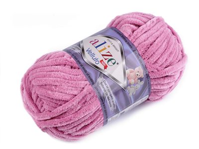 Velluto žinylková příze 100 g{% if variant.name %} – 4 (98) růžová střední{% endif %}