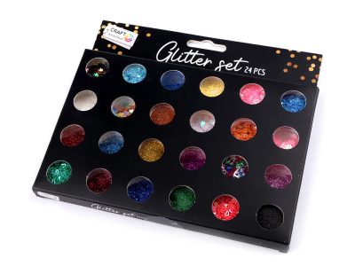 Sada flitrů a glitrů / třpytek v dózičkách 24 ks{% if product.brand.name %} – Mikaton{% endif %}