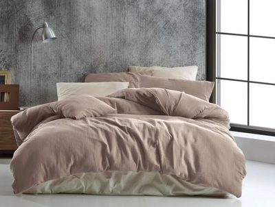 Mušelínové povlečení béžové{% if variant.name %} – 1x 240/220, 2x 70/90cm{% endif %}