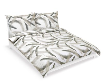 Krepové povlečení na dvoudeku Šedá,Bílá 80/929{% if variant.name %} – 200x220 cm, 2ks 70x90 cm (200 cm šířka x 220 cm délka prodloužená){% endif %}