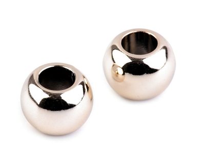 Plastové korálky Metalic s velkým průvlekem 11x15 mm 10 ks{% if product.brand.name %} – Galanterka{% endif %}