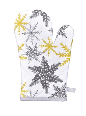 Vánoční kuchyňská chňapka Šedé a žluté vločky 1261 1 ks 18x28 cm{% if product.brand.name %} – Forbyt{% endif %}