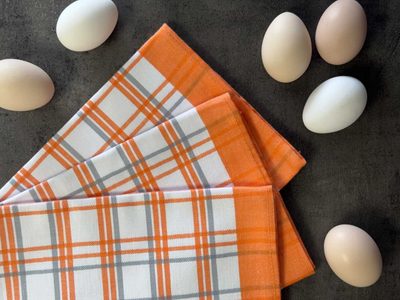 Utěrka Extra savá Tradiční káro oranžové - 3 ks – fotka 2