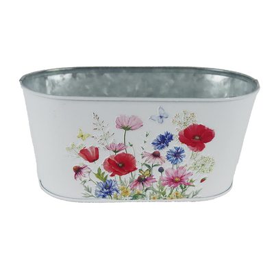 Květináč plechový ovál K4689/2 - 22.5×13.5×H11 cm B:20×11 cm{% if product.brand.name %} – {% endif %}