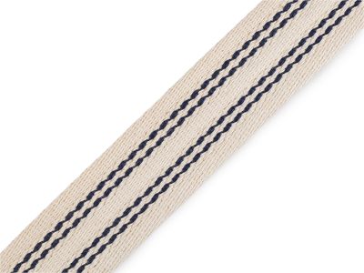 Bavlněný oboustranný popruh šíře 38 mm METRÁŽ{% if variant.name %} – 4 režná světlá modrá tmavá{% endif %}