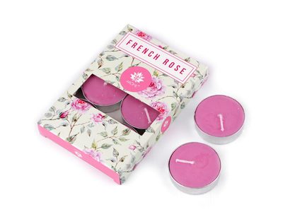 Vonná čajová svíčka 11 g x 6 kusů{% if variant.name %} – 2 (french rose) růžová{% endif %}