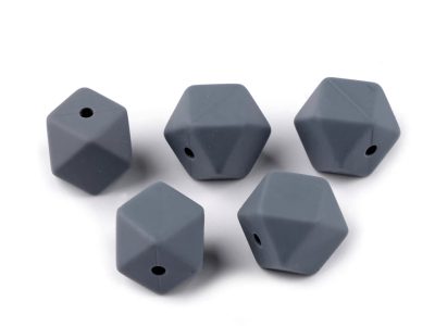 Silikonové korálky 14x14 mm 5 kusů{% if variant.name %} – 4 šedá{% endif %}