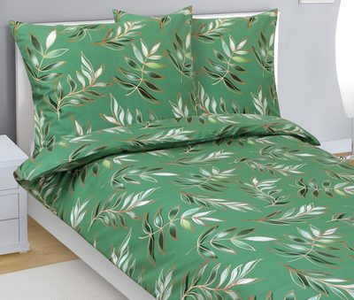 Bavlněné povlečení Zelená,Bílá,Béžová 90/646{% if product.brand.name %} – Bellatex{% endif %}