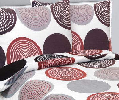 Povlečení MIKROFLANEL Červená,Šedá,Bílá 95/565 140x200, 70x90 cm – fotka 2