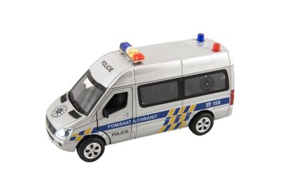 Auto policie kov/plast 15cm na baterie se světlem se zvukem na zpětné natažení – fotka 2