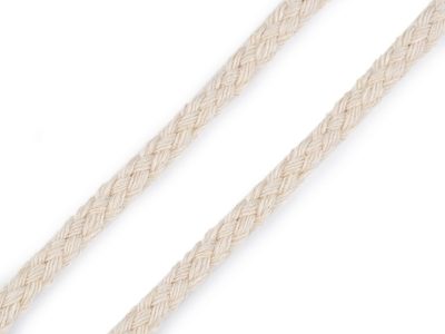 Oděvní šňůra / bavlněná příze / knot Ø5 mm splétaná, návin 45 m{% if variant.name %} – 2 režná světlá{% endif %}