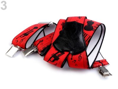 Šle pánské hudební široké 4 cm délka 120 cm{% if variant.name %} – 3 červená černá{% endif %}