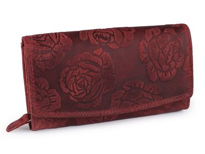 Dámská peněženka kožená s květy 10x19 cm{% if product.brand.name %} – Stoklasa{% endif %}