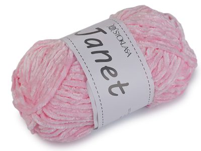 Pletací žinylková příze Janet 100 g{% if variant.name %} – 4 růžová sv.{% endif %}