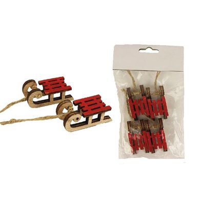 Sáňky červené, 4 ks D1220/C - 4,8 x 2 x 1,5 cm{% if product.brand.name %} – Morex{% endif %}
