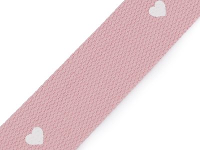 Popruh srdce šíře 38 mm METRÁŽ{% if variant.name %} – 2 pudrová bílá{% endif %}