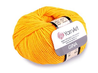Pletací příze Gina / Jeans 50 g{% if variant.name %} – 3 (35) žlutá{% endif %}