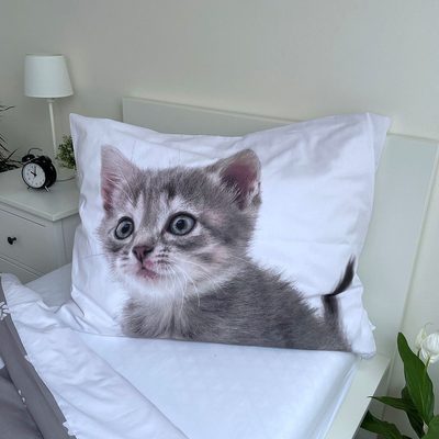 Povlečení Kitten grey 140x200, 70x90 cm – fotka 3