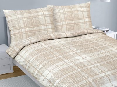 Bavlněné povlečení na dvoudeku Béžová,Bílá 90/311{% if product.brand.name %} – Bellatex{% endif %}