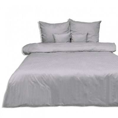 Povlečení satén pruhy světle šedé 140x200+70x90{% if product.brand.name %} – Olzatex{% endif %}