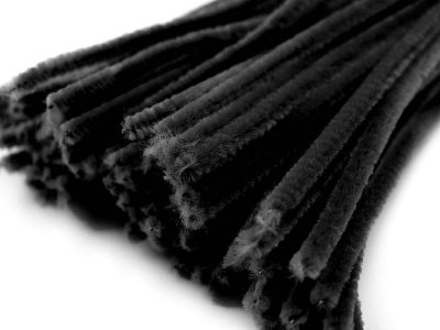 Chlupaté modelovací drátky Ø6 mm délka cca 30 cm, 20 kusů - 11 černá