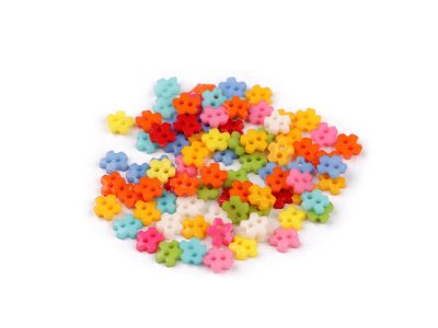 Mini knoflík pro panenky, postavičky Ø6 mm / srdce, hvězda, květ 100 kusů{% if variant.name %} – 2 mix - květ{% endif %}