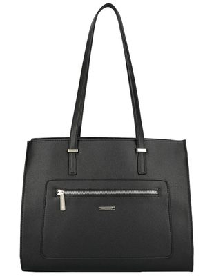 DAVID JONES Černá dámská kabelka přes rameno s čelní kapsou{% if product.brand.name %} – David Jones{% endif %}