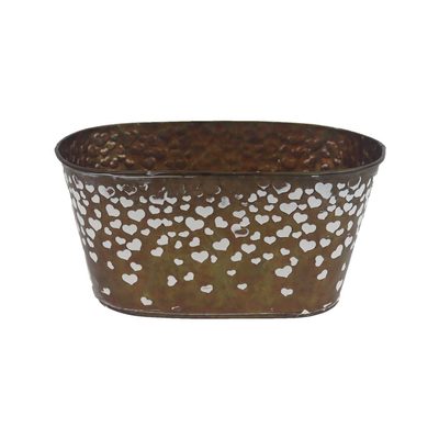 Květináč plechový ovál K4272/1 - 20 x 12 x 10 cm{% if product.brand.name %} – {% endif %}