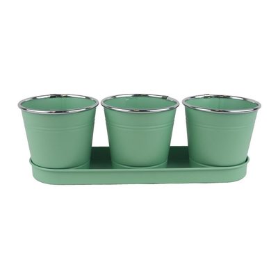 Sada 3 květináčů s táckem K3005-15 - 33 × 11 × 10.6 cm{% if product.brand.name %} – Morex{% endif %}