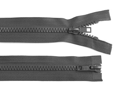 Zip kostěný 5 mm dělitelný 2 jezdce 90 cm (bundový) - 312 šedá neutrální