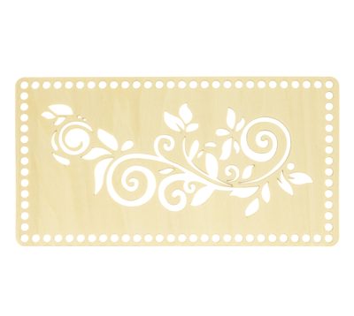Dno - víko překližkové Natur obdélník s květinou 26x14 cm / otvory 6 mm{% if product.brand.name %} – VLNIKA{% endif %}