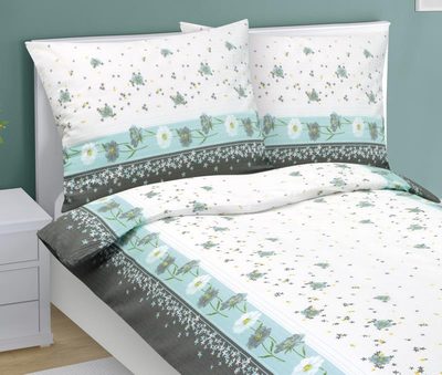 Krepové povlečení Šedá,Zelená 80/561{% if product.brand.name %} – Bellatex{% endif %}