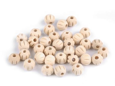 Dřevěné korálky nelakované rýhované Ø12 mm 20 g{% if product.brand.name %} – Galanterka{% endif %}