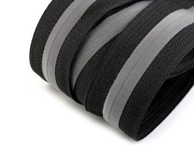 Zip spirálový krytý šíře 5 mm metráž reflexní{% if variant.name %} – černá{% endif %}