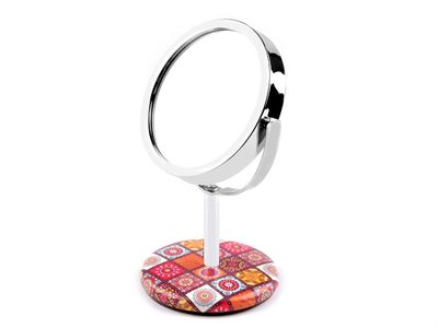 Kosmetické zrcátko stolní mandaly s broušenými kamínky 15 cm{% if variant.name %} – 2 lososová fialová{% endif %}