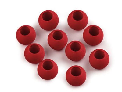Plastové korálky s velkým průvlekem matné 10x12 mm 10ks{% if variant.name %} – 5 (3) červená{% endif %}