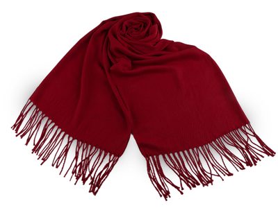 Šátek / šála jednobarevná s třásněmi 65x175 cm{% if variant.name %} – 2 bordó sv.{% endif %}