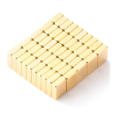 Kvádrový magnet pozlacený KV-04-03-1.3-Z 10 kusů – fotka 2