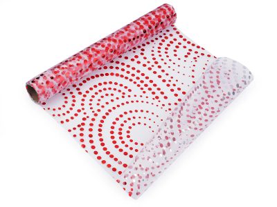 Organza s potiskem šíře 36 cm návin 4,5 metrů{% if variant.name %} – 2 červená{% endif %}
