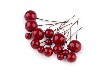Kuličky / bobule na drátku - mix velikostí{% if variant.name %} – 4 červená{% endif %}