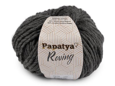 Pletací příze Papatya Roving 100 g{% if variant.name %} – 5 (19) šedá tmavá{% endif %}