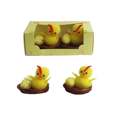 Velikonoční kuřátka s vajíčky, 2 ks X5756 - dia 5 x 3,5 cm{% if product.brand.name %} – Morex{% endif %}