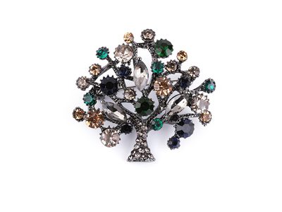 Brož s broušenými kamínky strom života{% if variant.name %} – 2 emerald antracit{% endif %}