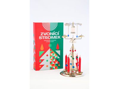Zvonící stromek andělské zvonění 30 cm stříbrný – fotka 2