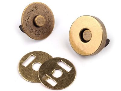 Magnetické zapínání Ø18 mm staromosaz 5 ks{% if product.brand.name %} – Galanterka{% endif %}