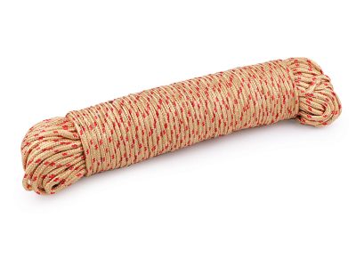 Padáková šňůra / lano Ø5 mm návin 50 metrů{% if variant.name %} – 2 krémová červená{% endif %}
